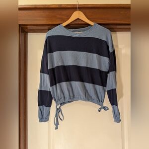 Aerie Blue and Black Striped Top